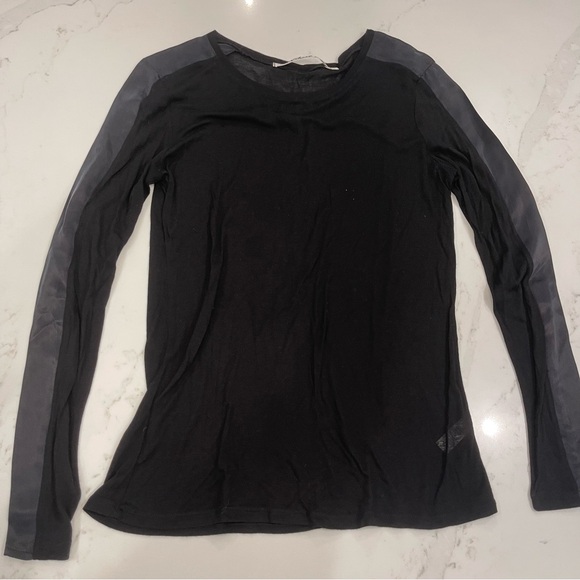 Michael Stars Two-Tone Long Sleeve Sheer Tee - Picture 6 of 11